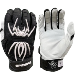 2022 Spiderz ENDITE Batting Gloves: Black And White