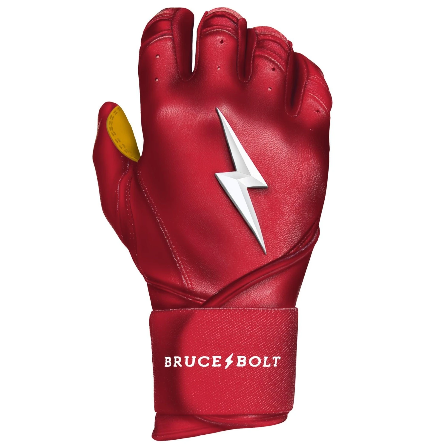 Bruce Bolt PREMIUM PRO Long Cuff Batting Gloves: Red - Image 5