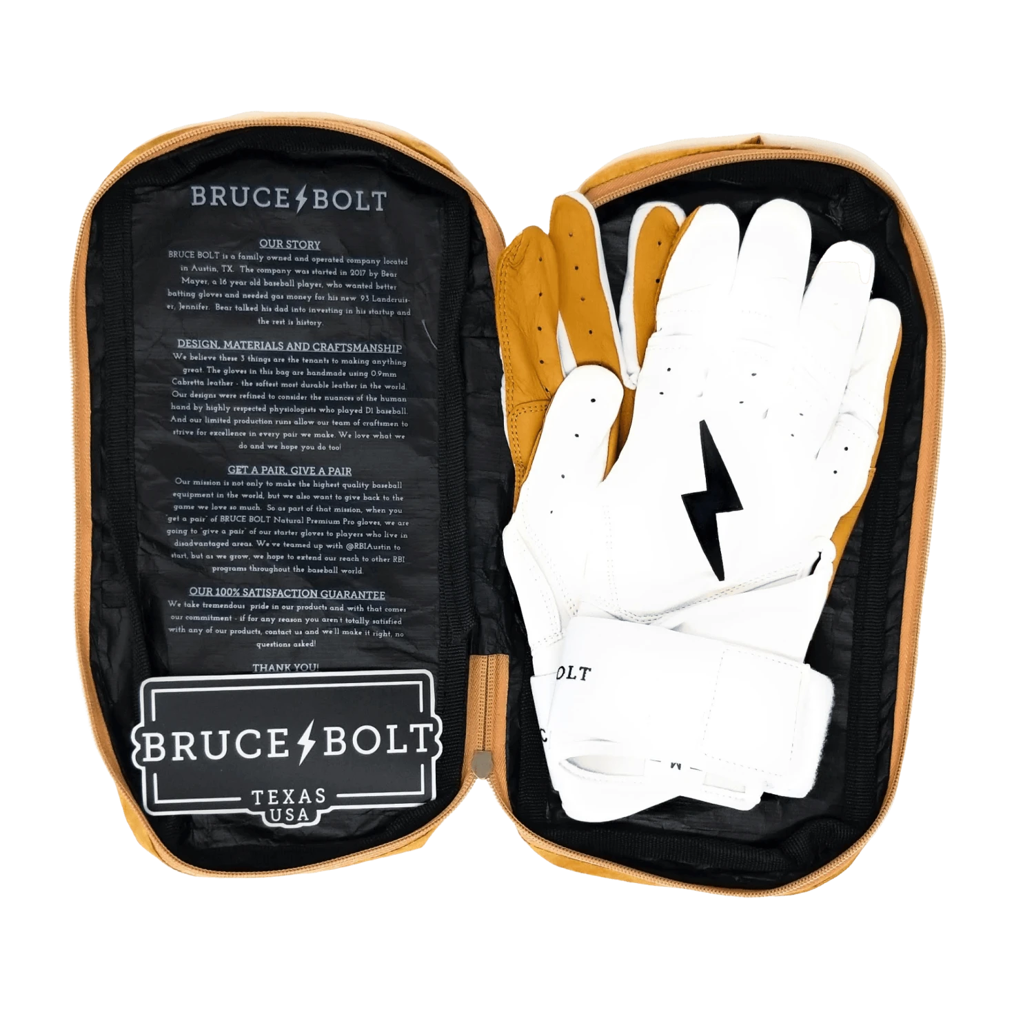 Bruce Bolt PREMIUM PRO Long Cuff Batting Gloves: White - Image 4