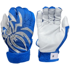 2022 Spiderz PRIZM Batting Gloves: Royal Blue/Silver
