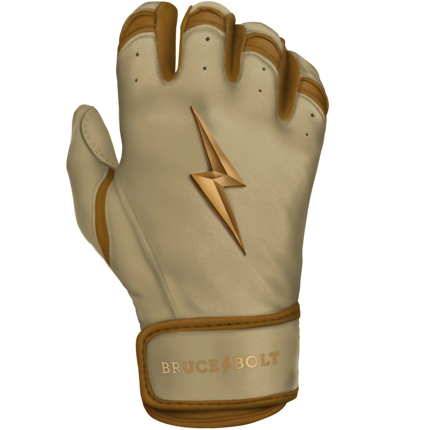 Bruce Bolt PREMIUM PRO Gold Series Batting Gloves: Short Cuff - Image 7