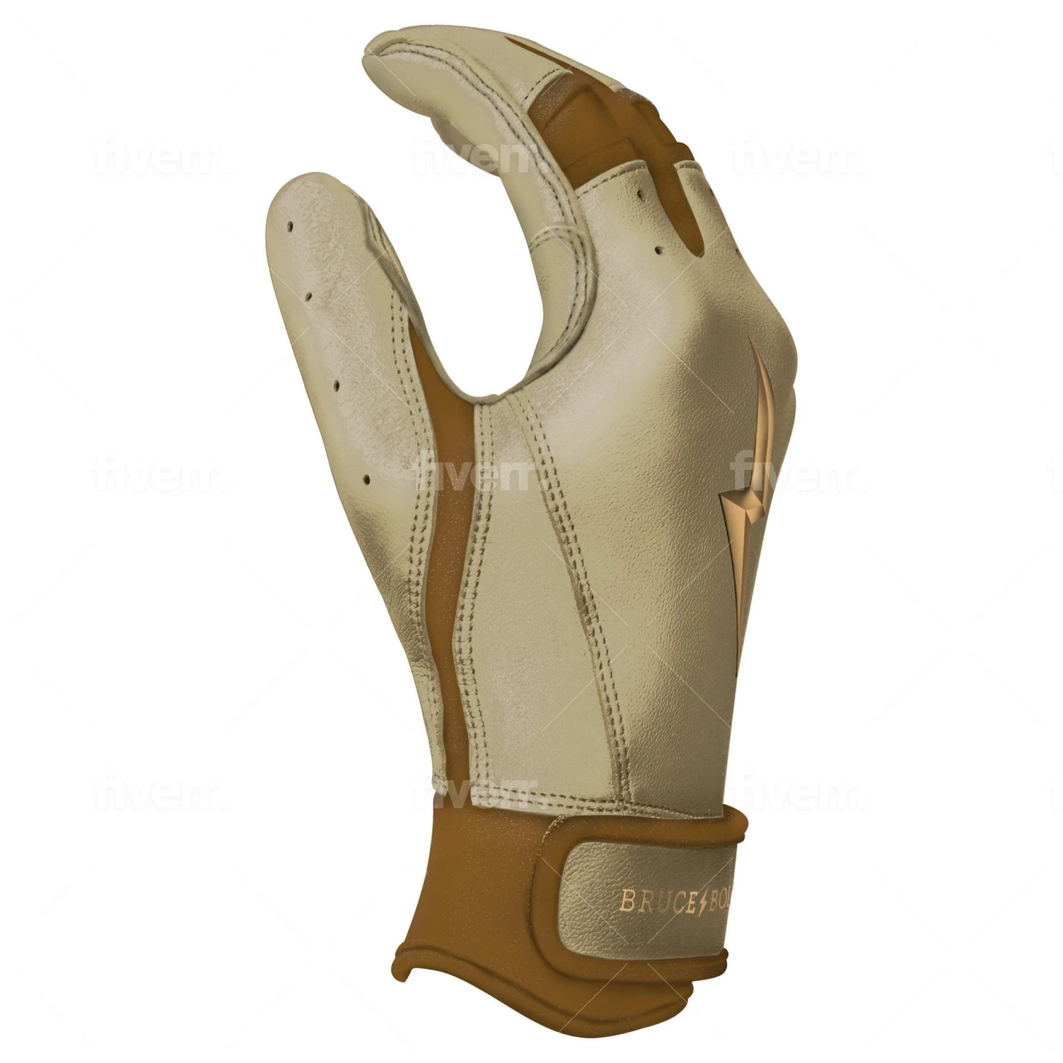 Bruce Bolt PREMIUM PRO Gold Series Batting Gloves: Short Cuff - Image 8