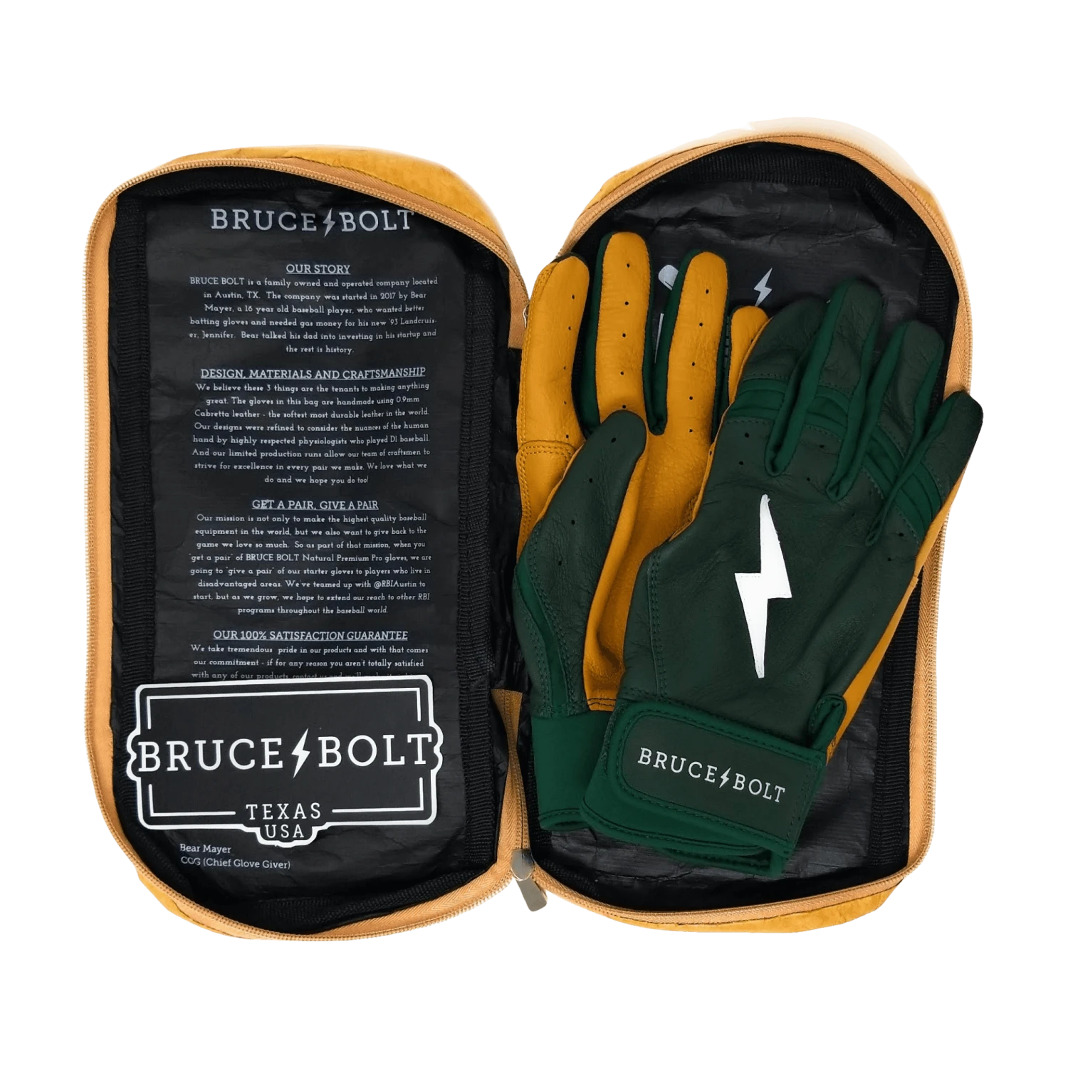 Bruce Bolt PREMIUM PRO Short Cuff Batting Gloves: GREEN - Image 6