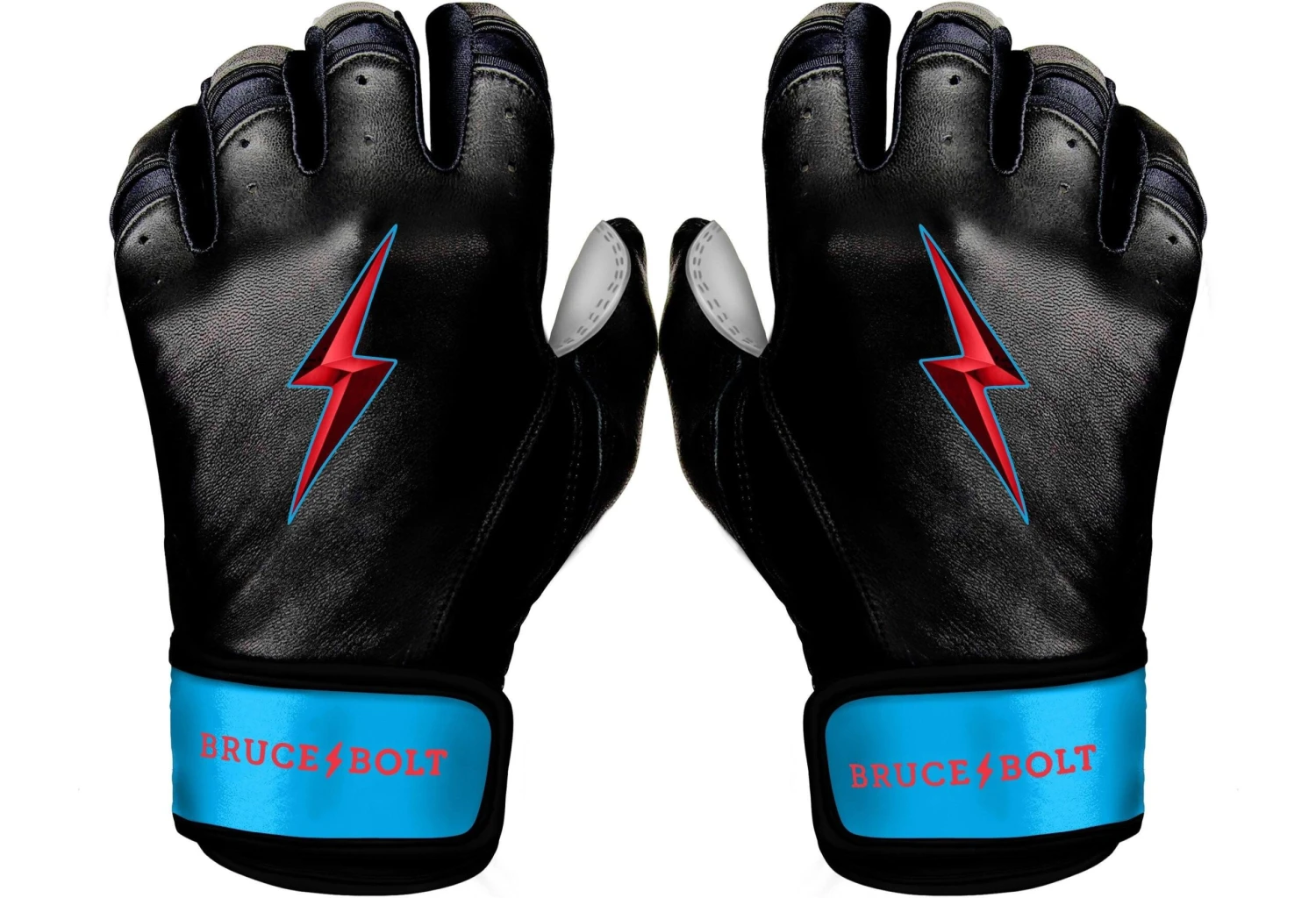 Bruce Bolt PREMIUM PRO BRINSON Series Short Cuff Batting Gloves: Black