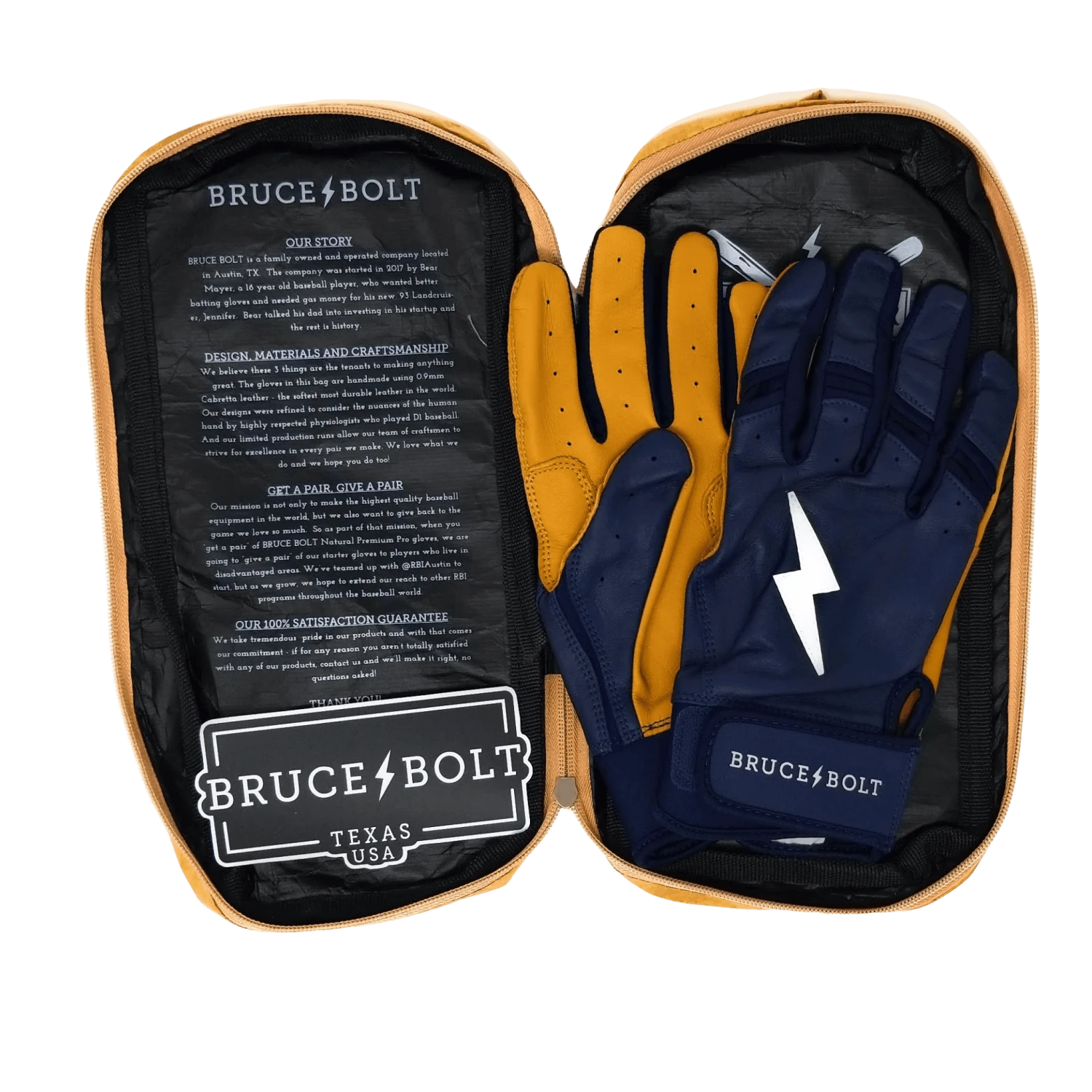 Bruce Bolt PREMIUM PRO Short Cuff Batting Gloves: Navy - Image 6