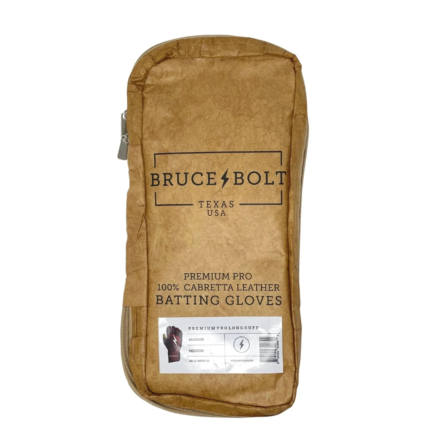 Bruce Bolt PREMIUM PRO Long Cuff Batting Gloves: Maroon - Image 7