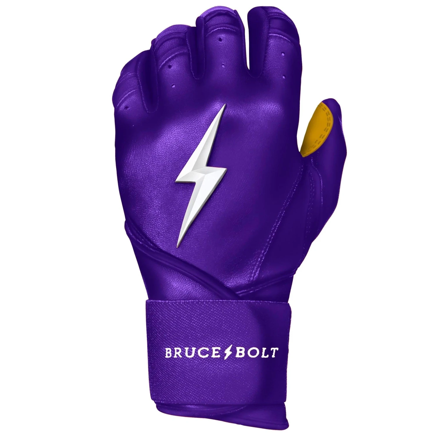 Bruce Bolt PREMIUM PRO Long Cuff Batting Gloves: Purple - Image 3