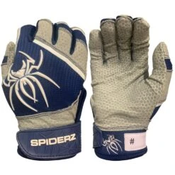 2022 Spiderz PRO Model Batting Gloves: Navy Blue/White